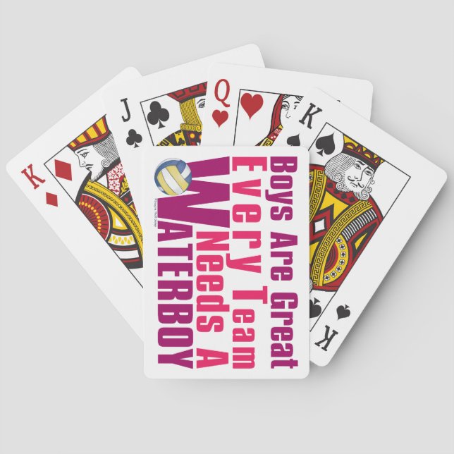 Baraja De Cartas Voleibol acuático en rosa (Reverso)