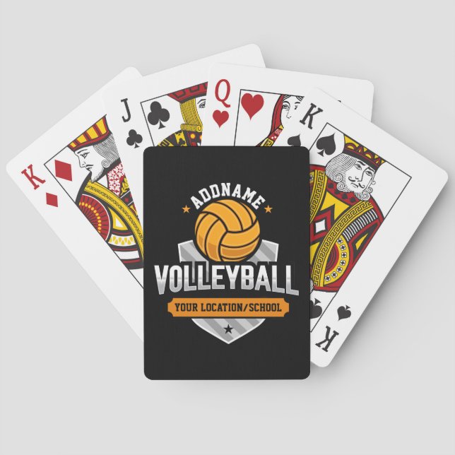 Baraja De Cartas Voleibol ADD TEXTO Escuela Varsity Team Player (Reverso)