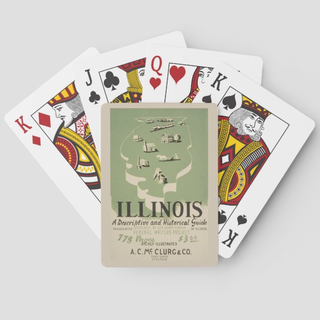 Baraja De Cartas Volumen De La Serie American Guide En Illinois. (Reverso)