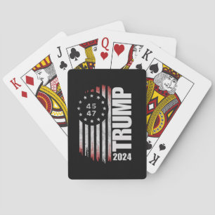 Baraja De Cartas Voto de Donald Trump 2024 Elección 45 47 Bandera A