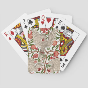 Baraja De Cartas Walter Crane Cacatúa Blanca Granada Roja Arte
