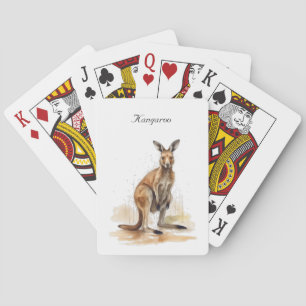 Baraja De Cartas Wanderer de Outback: personalizado canguro acuarel