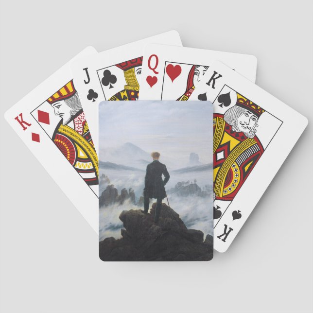 Baraja De Cartas Wanderer encima del mar de niebla (por C.D. Friedr (Reverso)
