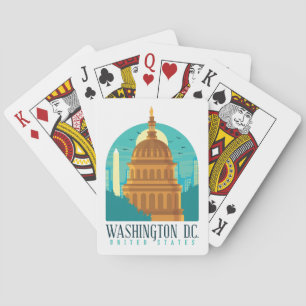Baraja De Cartas Washington D.C. Viajes de Vintage de Estados Unido