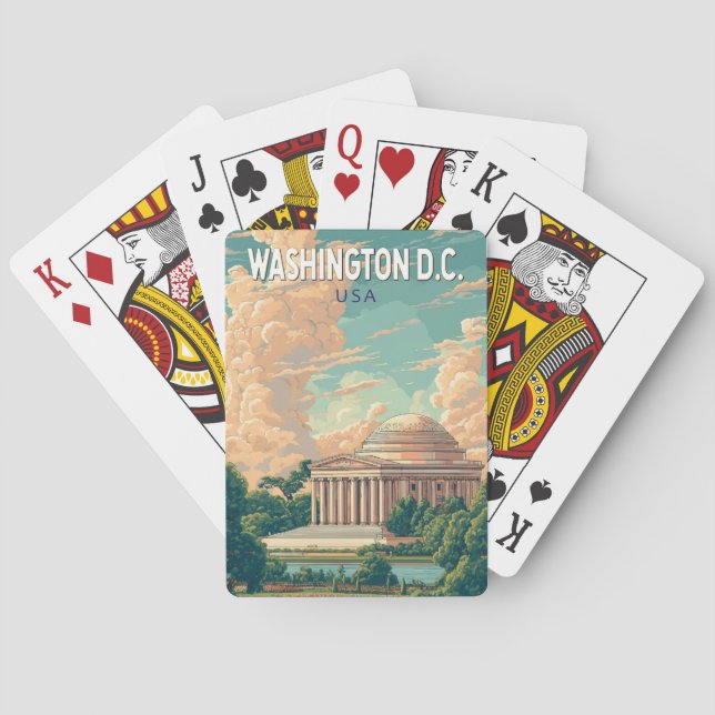 Baraja De Cartas Washington DC Thomas Jefferson Memorial Travel Art (Reverso)