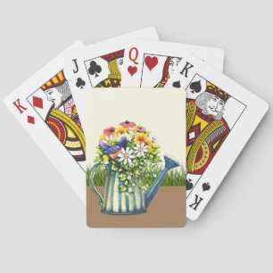 Baraja De Cartas Water Can con flores silvestres