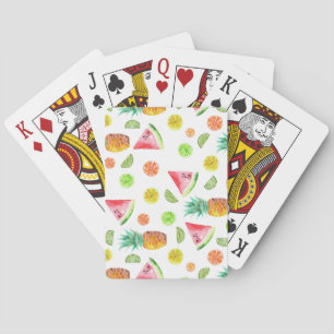 Baraja De Cartas Watercolor Candied Fruit Pattern