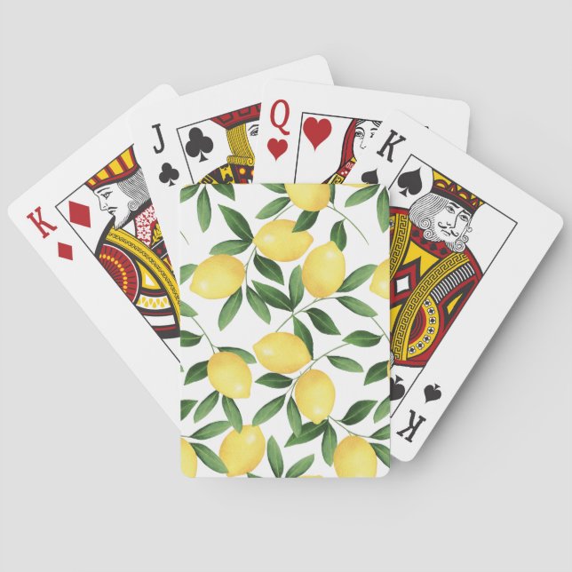 BARAJA DE CARTAS WATERCOLOR LEMONS (Reverso)