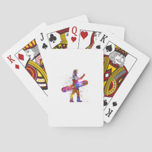Baraja De Cartas Watercolor snowboard competition