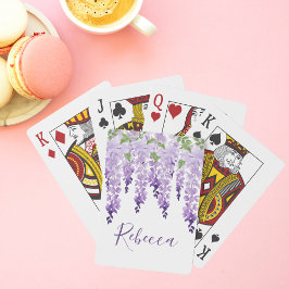 Baraja De Cartas Watercolor Wisteria Personalized Name