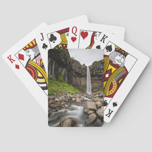Baraja De Cartas Waterfalls | Svartifoss Waterfall, South Iceland (Reverso)