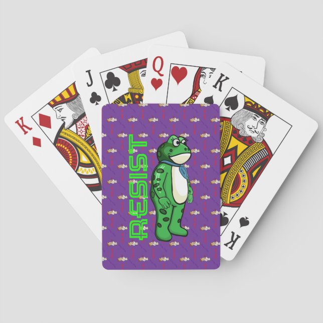 Baraja De Cartas Weatherproof Personalized House Flag Resist frog (Reverso)