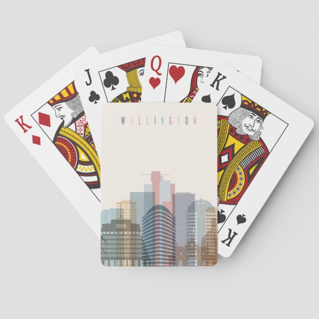 Baraja De Cartas Wellington, horizonte de la ciudad de Nueva (Reverso)