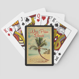 Baraja De Cartas West Palm Beach Palm Tree Vintage Travel