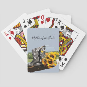 Baraja De Cartas Western Boots Sunflowers Boda Rústica