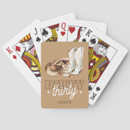 Baraja De Cartas Western Cowgirl Brown Dirty Thirty 30th Birthday