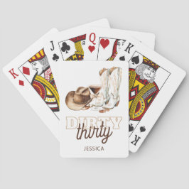 Baraja De Cartas Western Cowgirl White Dirty Thirty 30th Birthday