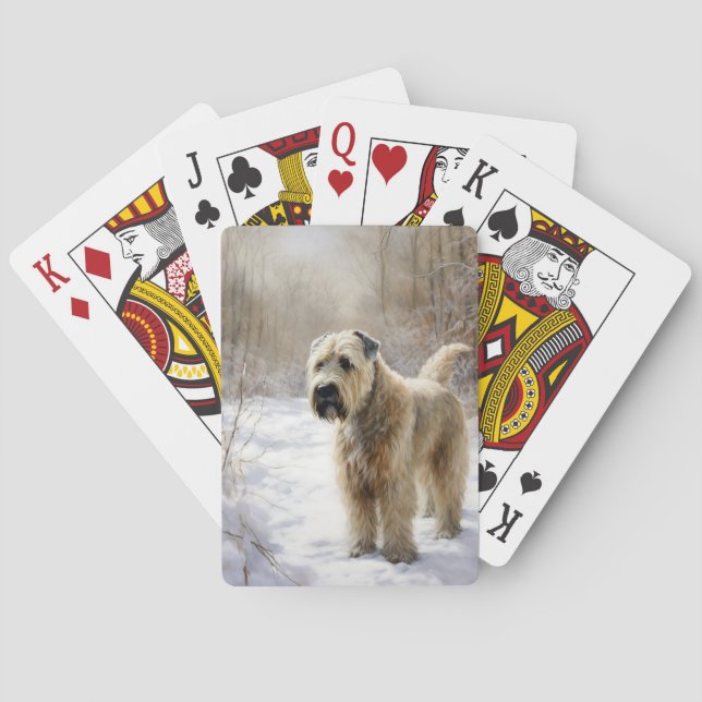 Baraja De Cartas Wheaten Terrier Let It Snow Navidades (Reverso)
