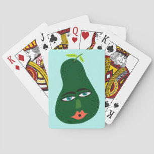Baraja De Cartas Whimsical Aguacate Funny Face PERSONALIZAR IT