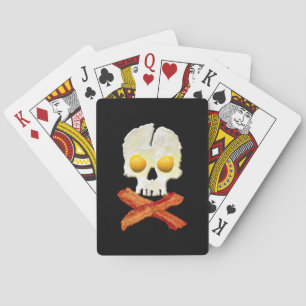 Baraja De Cartas Whimsical Bacon Crossbone Eggull Skull