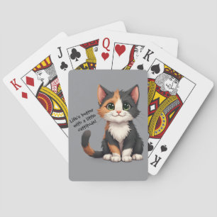 Baraja De Cartas Whimsical Calico Kitten con Cattitude