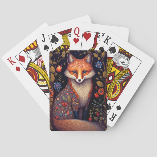 Baraja De Cartas Whimsical Fox Woodland Fantasy Art (Reverso)