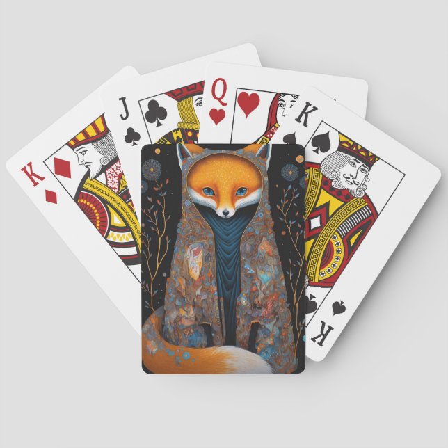 Baraja De Cartas Whimsical Fox Woodland Fantasy Art Cards (Reverso)