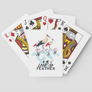 Baraja De Cartas Whimsical Stork Pun Art - 'Look No Feather'
