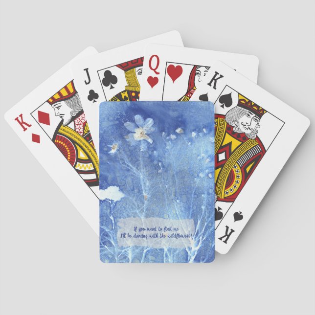 Baraja De Cartas Whimsical Zen Cita Watercolor Floral (Reverso)