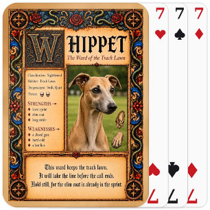 Baraja De Cartas Whippet, Arte de Bestiario Medieval