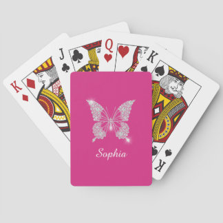 Baraja De Cartas White Diamond Butterfly, Script Name, Fuchsia
