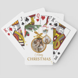 Baraja De Cartas White Modern Feliz Navidad Mejor Clásico