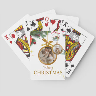 Baraja De Cartas White Modern Feliz Navidad Mejor Clásico