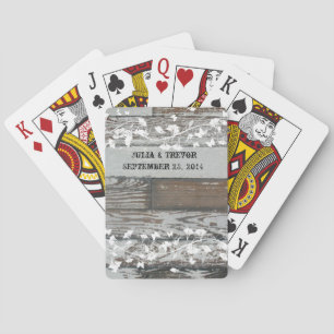 Baraja De Cartas White Personalizada en País de Madera Antigua