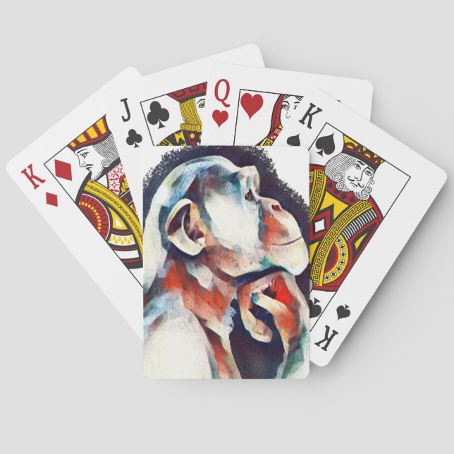 Baraja De Cartas White thinker monkey (Reverso)