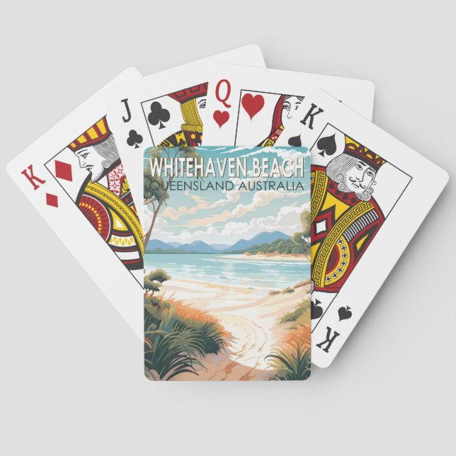 Baraja De Cartas Whitehaven Beach Queensland Australia Travel Art (Reverso)