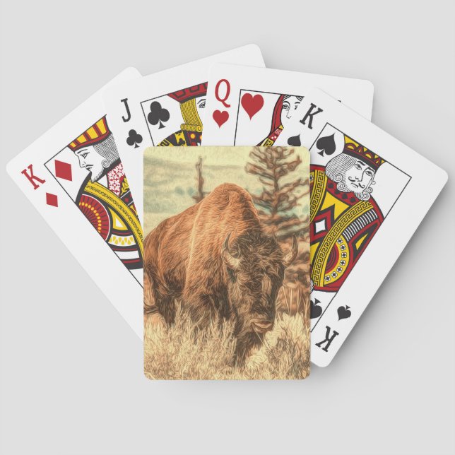 Baraja De Cartas Wild Woodland Bison (Reverso)
