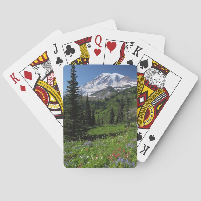 Baraja De Cartas Wildflowers en el Monte Rainier (Reverso)