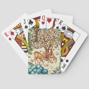 Baraja De Cartas William Morris Deer por un beige de topografía bro