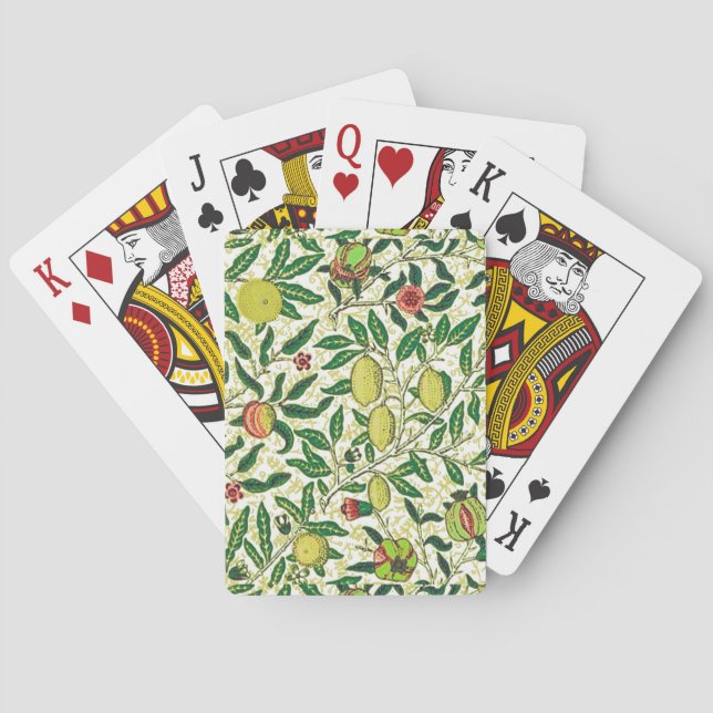 Baraja De Cartas William Morris Fruta exótica, amarillo limón  (Reverso)