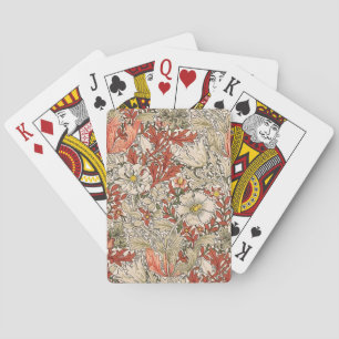 Baraja De Cartas William Morris Spring Compton Flor Vintage Rojo
