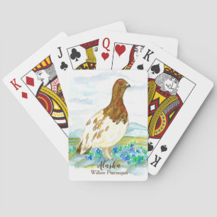 Baraja De Cartas Willow Ptarmigan, ave del estado de Alaska, no me 