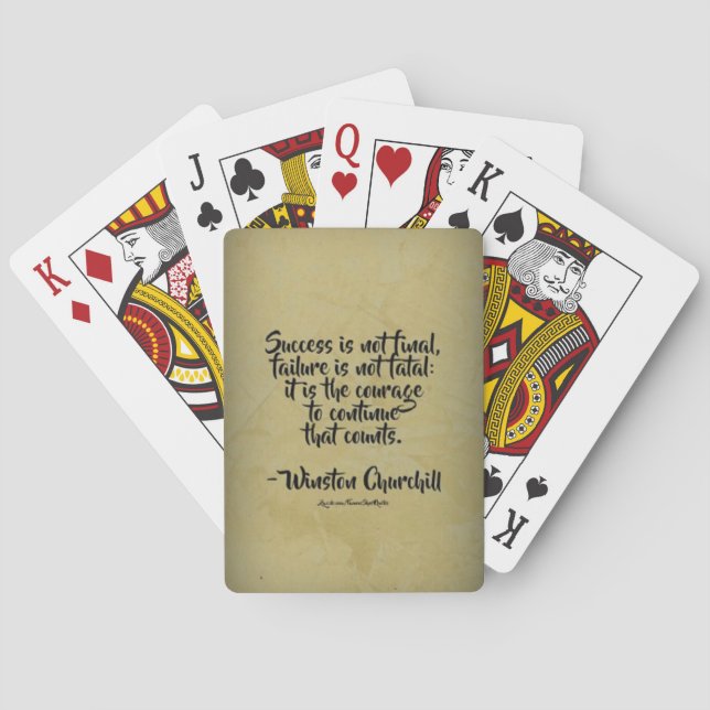 Baraja De Cartas Winston Churchill Quote; Success (Reverso)