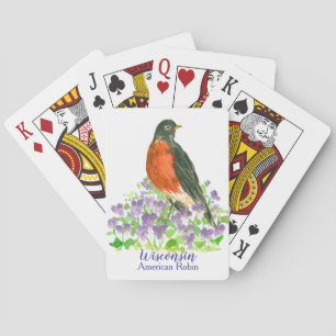 Baraja De Cartas Wisconsin State Bird American Robin