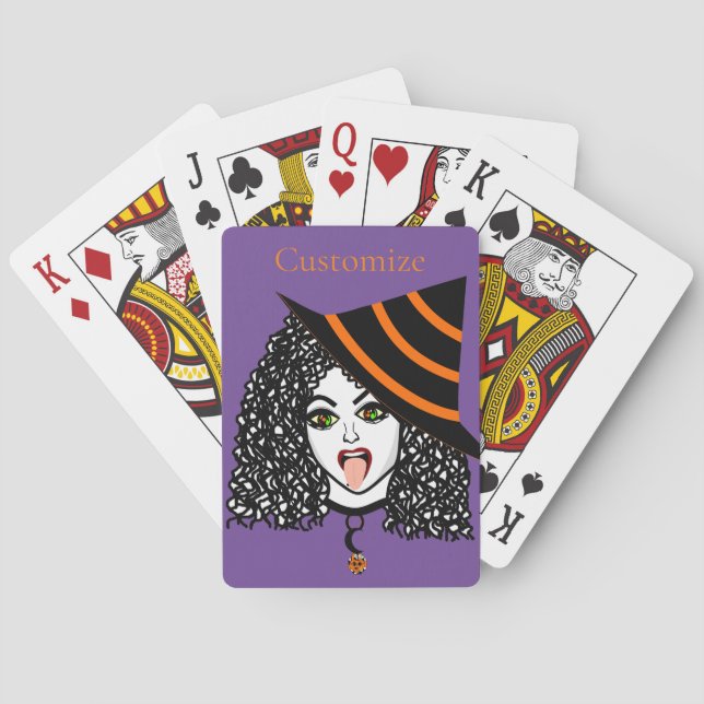 Baraja De Cartas Witch Thunder_Cove con cabello rizado (Reverso)