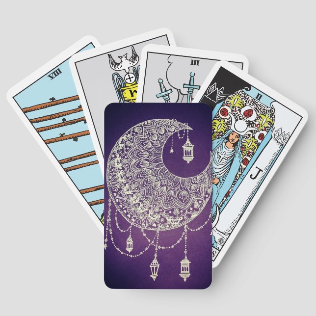 Baraja De Cartas Witchen Lace Moon on Purple (Reverso )