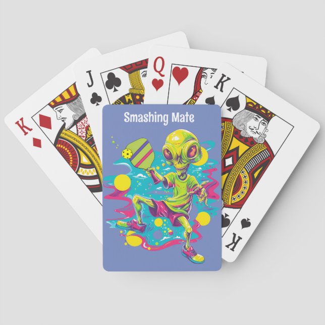 Baraja De Cartas With text “UFO-No! Pickle Panic Cards (Reverso)