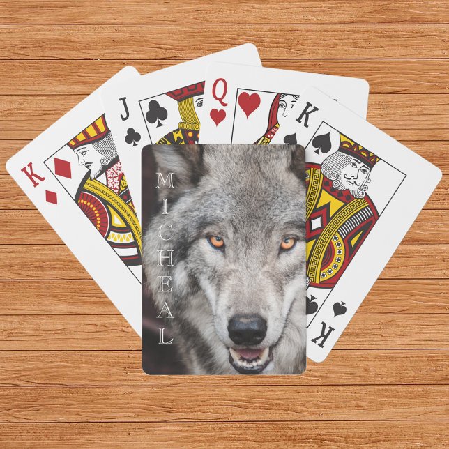 Baraja De Cartas Wolf Photo Nombre personalizado (Subido por el creador)
