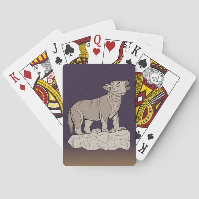 Baraja De Cartas Wolf Pup Howling (Reverso)