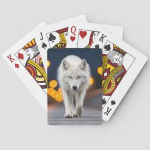 Baraja De Cartas Wolf Wildlife Animal En La Calle